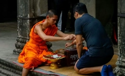 Monk blessing ceremorny