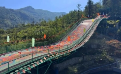 Rainbow slide in Cat Cat village
